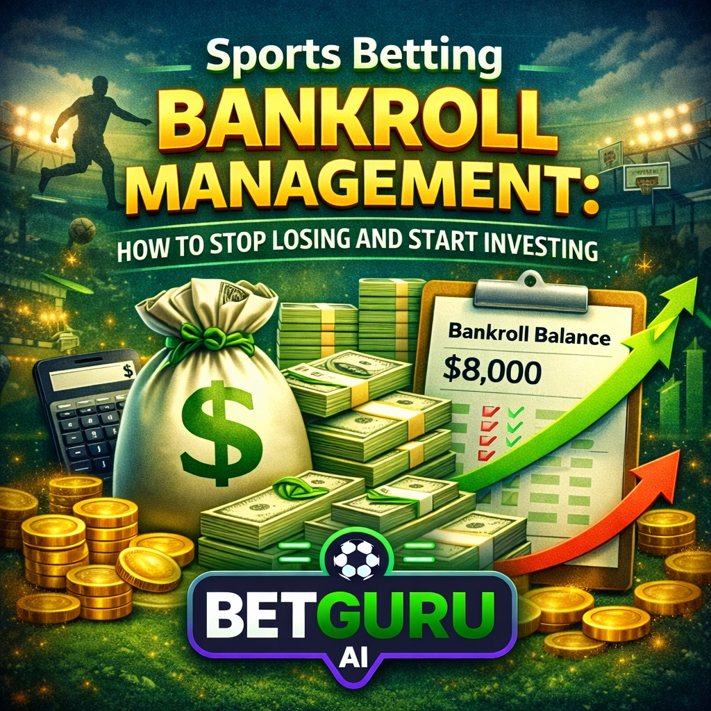Professional sports betting bankroll management chart showing steady growth using flat staking strategy.